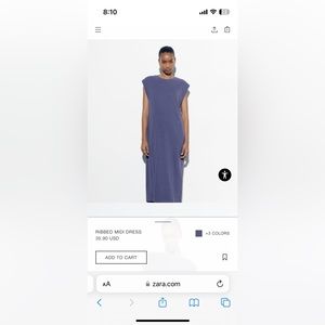 Zara Ribbed Blue Midi Dress - worn once like new